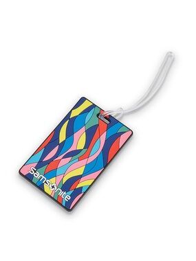 Samsonite Colorful Wave Pattern Luggage Tag - Blue, Pink, Yellow, Red, Teal